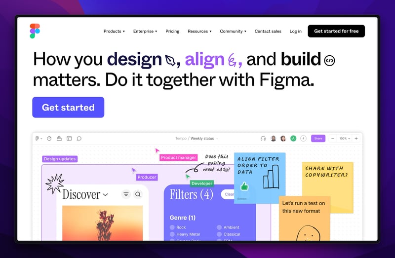 A screenshot of the figma website
